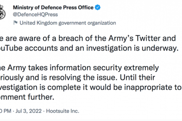 Hackers Attack British Army’s Twitter, YouTube And Facebook Accounts