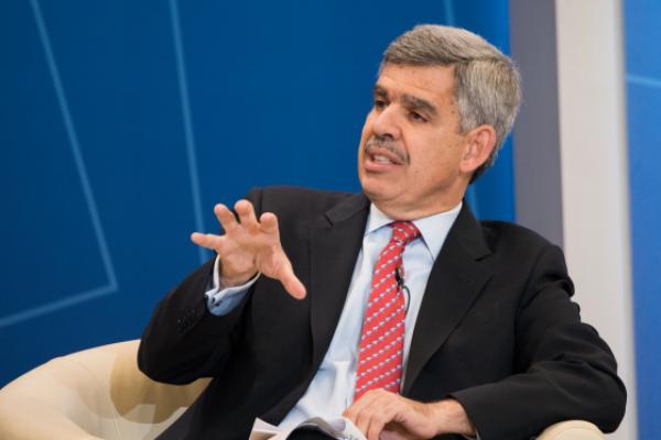 El-Erian says the market's reaction to Powell's remarks shows the Fed's communication challenge: "The more the president slants his Dovish remarks..."