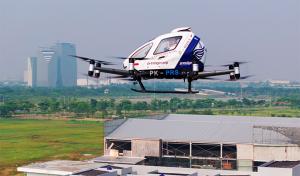 Ehang eVTOL aircraft in air