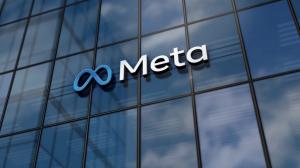 Meta platforms sign on glass building