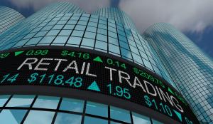 Retail Trading displayed on a stock ticker scrolling sign