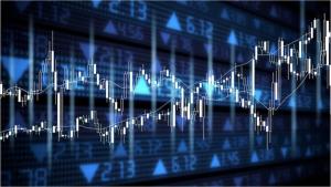 stock chart with blue background