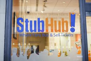 StubHub signage on a glass door