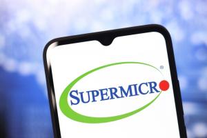 In this photo illustration, the Super Micro Computer, Inc. (Supermicro) logo is displayed on a smartphone screen