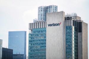 Verizon logo on a building
