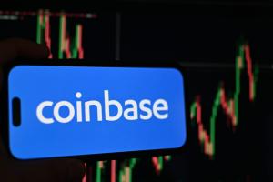 Coinbase mobile application running on smartphone screen