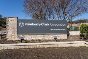 Kimberly-Clark Corporation’s sign at its headquarters in Irving, Texas, USA.
