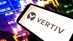 Vertiv Holdings company logo displayed on mobile phone