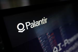 Apex, North Carolina - April 8 2025: Palantir Technologies Artificial Intelligence Company Brand Logo Display On Mobile App Website