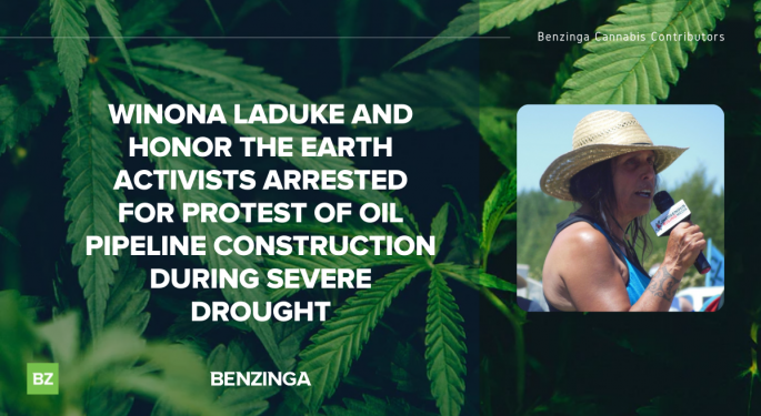 Winona LaDuke And Honor The Earth Activists Arrested For Protest Of Oil Pipeline Construction During Severe Drought