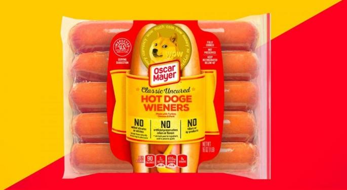 Dogecoin-Themed Pack Of Hot Dogs From Oscar Mayer Fetches $15,000 In Auction