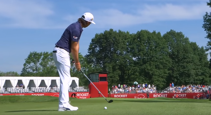 Video: Rickie Fowler Holes Out In First Day Of Rocket Mortgage Classic