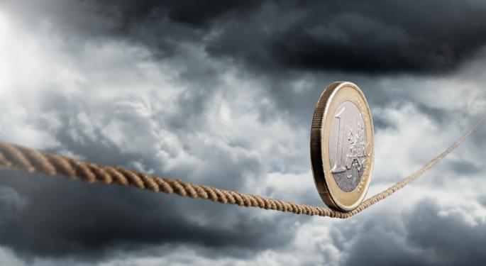 Euro Down as Eurozone Problems Worsen
