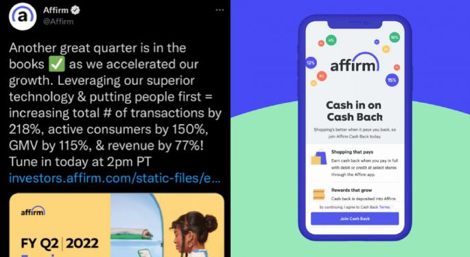 Why Affirm Stock Is Trading Lower Thursday Afternoon