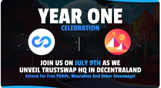 TrustSwap's First Birthday Brings A Decentraland Grand Opening!
