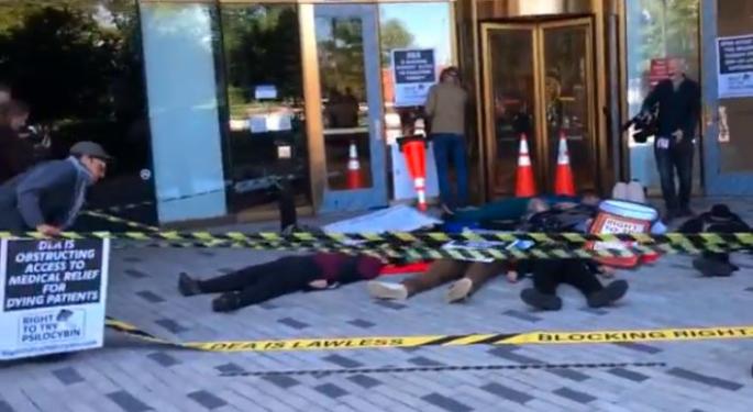 Activists Protest At DEA HQ, Demand Legal Access To Psychedelics For Terminally Ill Patients