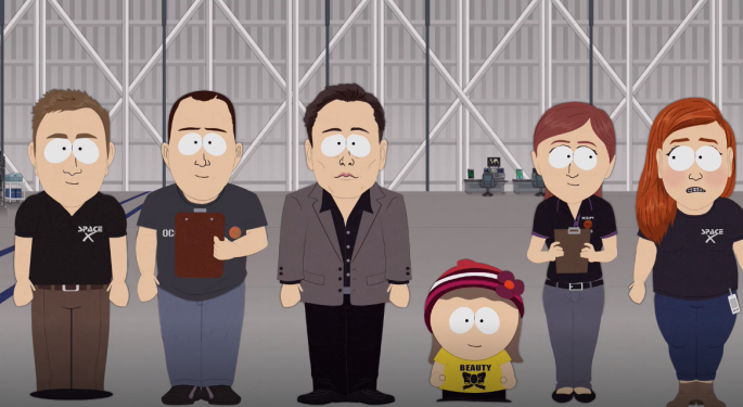 If You Invested $1,000 In Tesla Stock After Elon Musk Appeared On 'South Park,' Here's How Much You'd Have Now