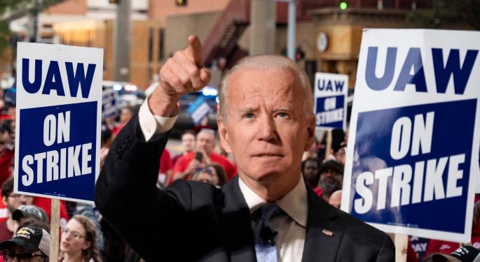 Biden Makes Historic Visit To UAW Picket Line, Tells Autoworkers 'You Deserve Raise'