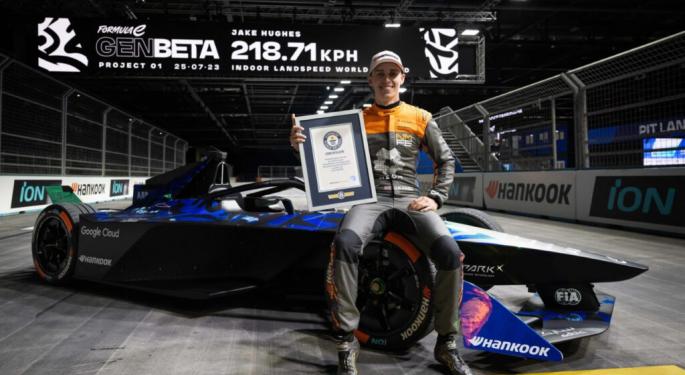 Watch: Formula E Car Smashes Indoor Land Speed Record Held By Porsche Taycan