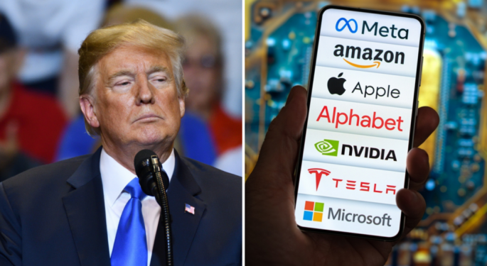 Trump Presidency Magnificent 7 Stock Impact: Benzinga Readers Pick Tech Titan At Most Risk Following 2024 Election