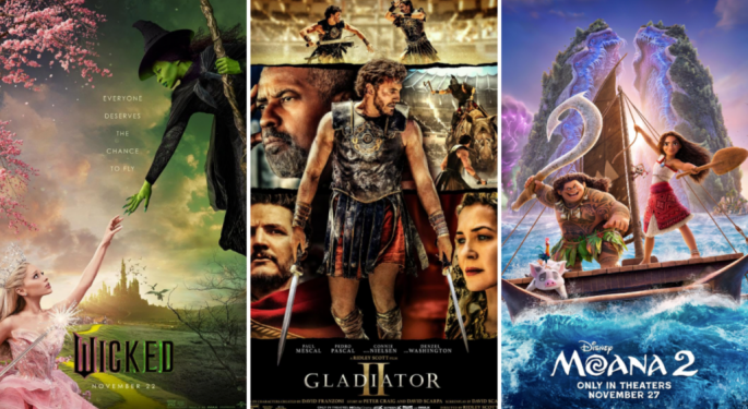 'Wicked,' 'Gladiator II,' 'Moana 2' Could Break Thanksgiving Weekend Box Office: Stocks To Watch