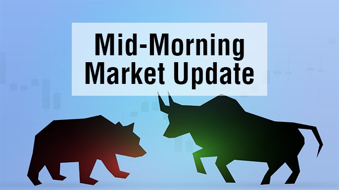 Mid-Morning Market Update: Markets Mostly Higher; Dow Rises 100 Points