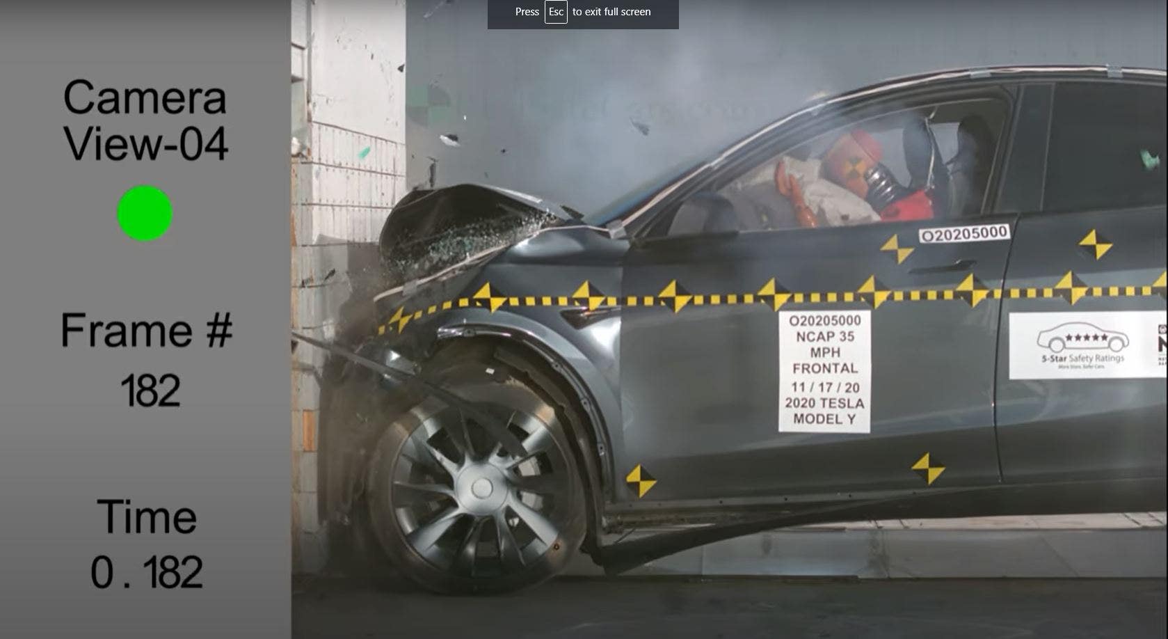 Tesla Model Y Crash Test Video Shows Why It Received 5 Star Safety In All Categories