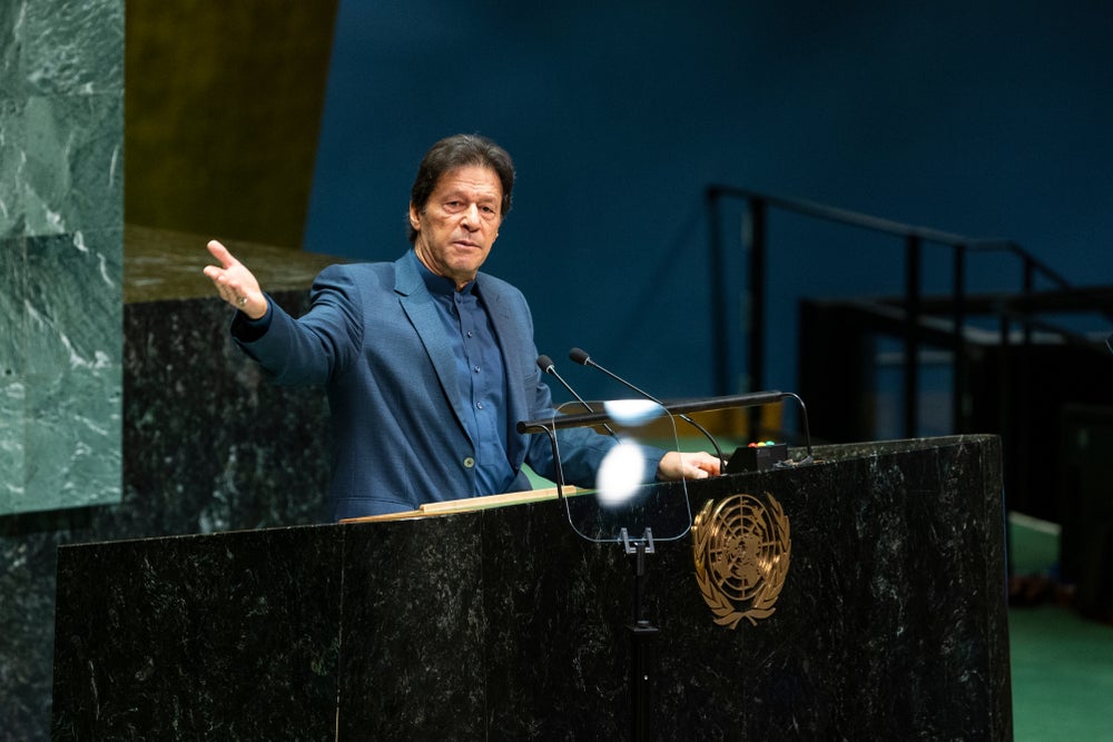  Despite Political Turmoil, Imran Khan Utilizes Artificial Intelligence to Deliver His Victory Speech from Prison in Pakistan. - Benzinga (Picture 1)