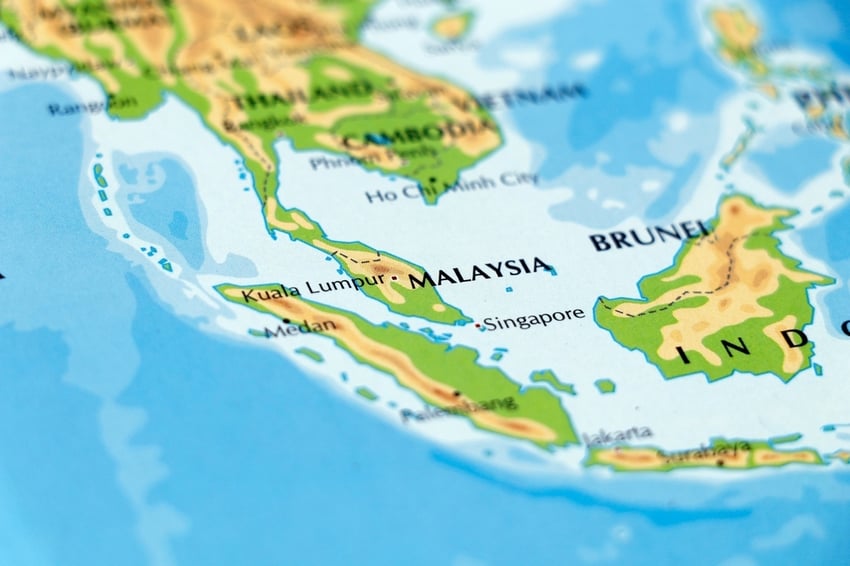 World,Map,Or,Atlas,Of,Asia,Continent,And,Indonesia,,Malaysia,