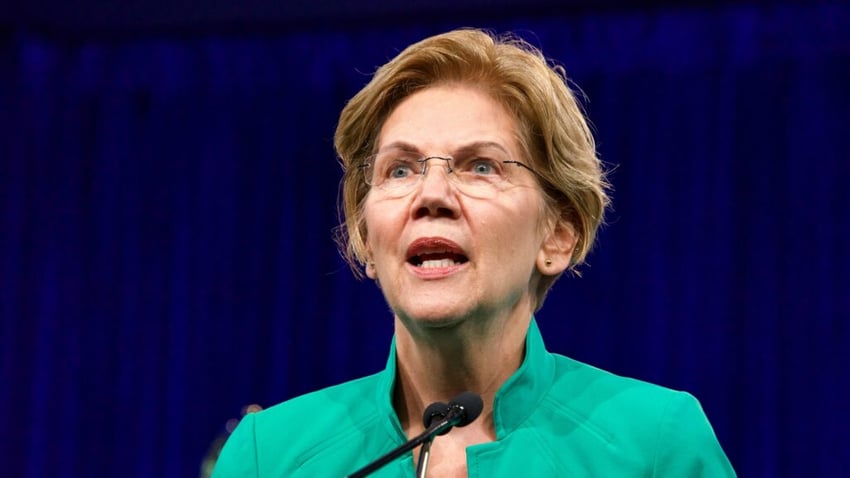 Elizabeth Warren Speaking at speaking at the Democratic National Convention