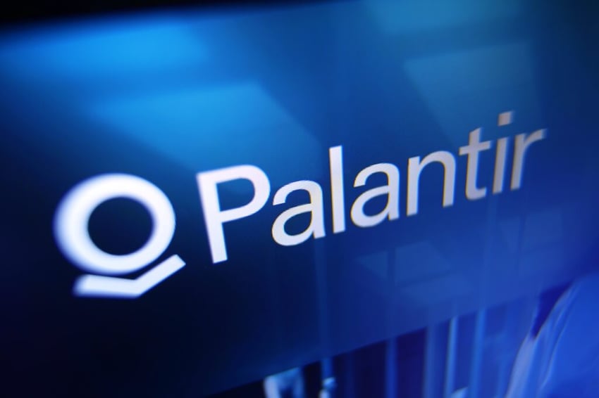 Apex, North Carolina - May 6 2025: Palantir Technologies Artificial Intelligence Company Brand Logo Display On Mobile App Website