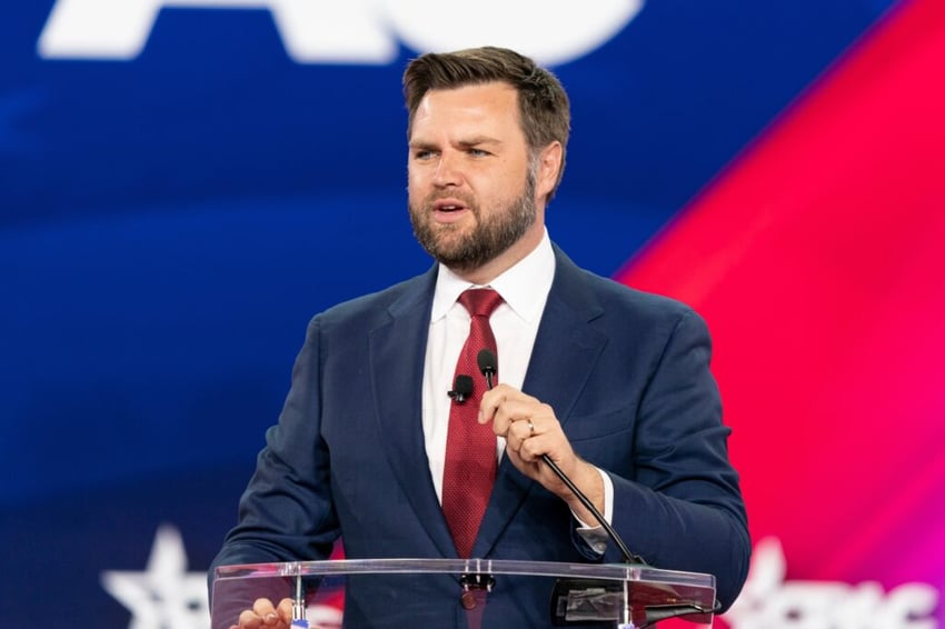 Dallas, TX - August 5, 2022: JD Vance speaks on stage during CPAC Texas 2022 conference at Hilton Anatole