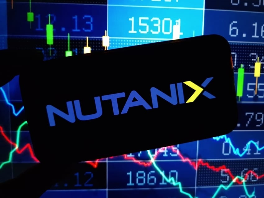 Nutanix company logo displayed on mobile phone