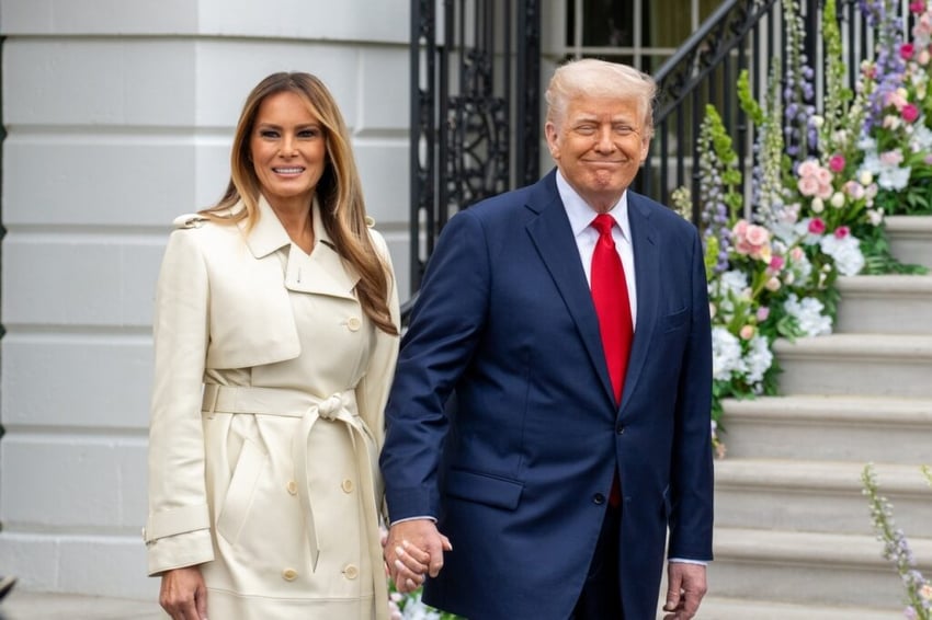 Donald Trump and Melania Trump At The 2025 Easter Egg Roll