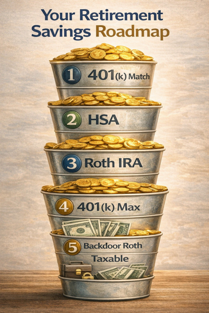 Your Retirement Savings Roadmap: The Right Order For Every Dollar
