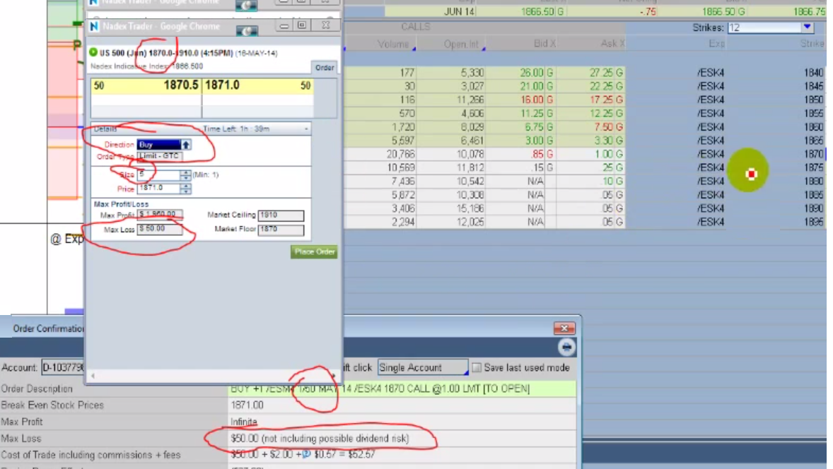 nadex call spreads or binary options